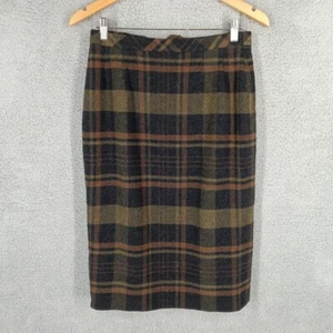 Hensel Mortensen Womens 8 Multicolor Plaid Wool Pencil Skirt Career Wear Classic - Picture 1 of 9