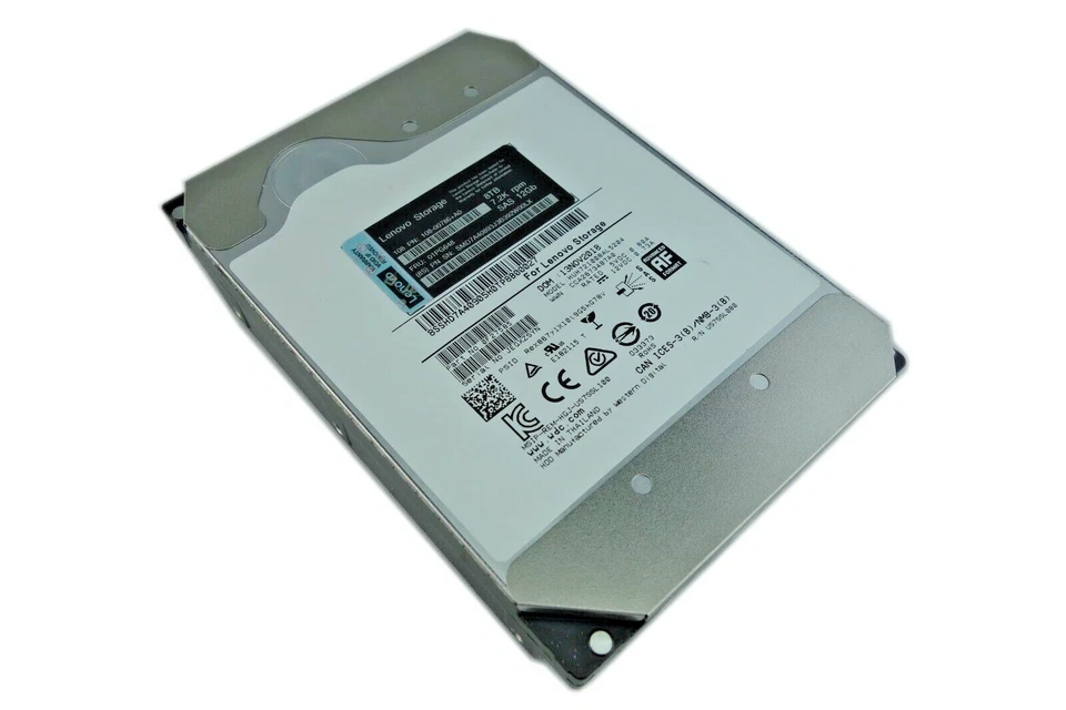Lenovo Storage 8TB 7.2K SAS 12Gb/s 3.5" HDD HUH721008AL5204 4XB7A14125 01PG648   - Image 1 of 1