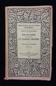 LA FILOSOFIA MODERNA VOLUME II di Guido di Ruggiero 1946 - Picture 1 of 1