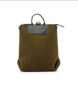 Graf Lantz Midi Mini Olive Merino Wool Felt Backpack Crossbody Bag