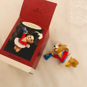 Navidad Navidad Navidad Alegría 96 Adorno Sello Recuerdo, Oso En Caja Nuevo - Imagen 1 de 4