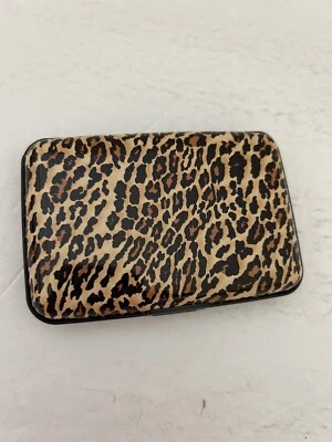 Aluminum Metal Cheetah Theme Credit Card Business Wallet RFID - Image 1 of 4