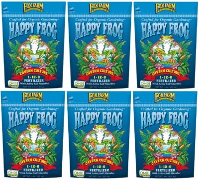 (6) bags FoxFarm FX14630 4 lb Happy Frog Cavern Culture Guano Organic Fertilizer - Image 1 of 2