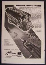GM Allison Aircraft Engine 1945 vintage AD *Precision Means Success*
