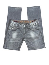 Rock Revival Celine Straight Leg Gray Stretched Denim Jeans Women's Size 29