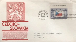 910 5c CZECHOSLOVAKIA - Anderson cachet - Name single - Red - Bild 1 von 1