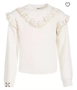 NWT Epic Threads Ivory Girls Double Ruffle Pullover Sweater XL (1422) - Picture 1 of 9