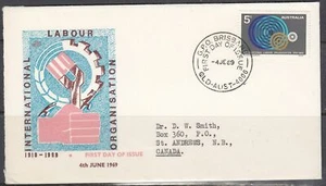 Australia Scott 461 FDC - Intl. Labour Organization - Picture 1 of 1