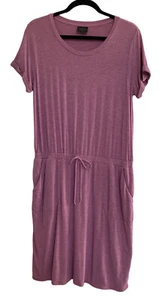 32 Degrees Cool T Shirt Dress Size Large Pockets Heathered Pink Jersey Knit - Picture 1 of 5