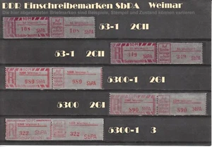DDR R-Zettel SbPA Einschreibemarken Weimar 5300 53 postfrisch ** LOT - Bild 1 von 1