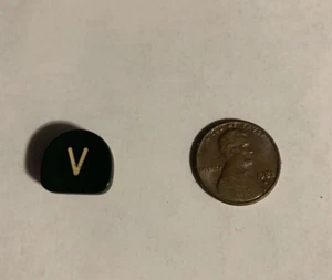 Vintage Royal Typewriter Touch Control Replace Key “V”, Brown with White Letter - Picture 1 of 2