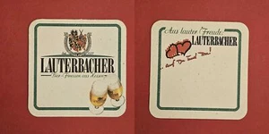 Lauterbacher 2 rote Herzen Brauerei Bierdeckel Coaster Beermat - Picture 1 of 1