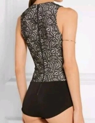 Alice + Olivia Zooey кружева v-образным вырезом боди размер XS цветочный нарядный карьера Топ  - Изображение 1 из 4