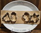 Rae Dunn SANTAS COOKIE EXCHANGE 14" White Platter w/Cookie Cutters NEW~HTF Color