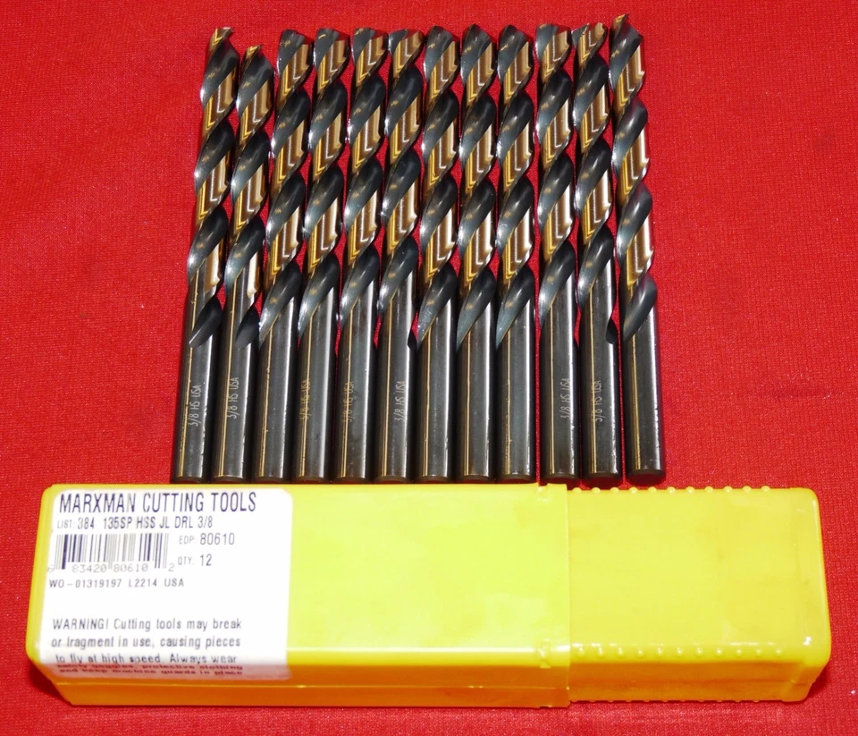 Morse 80610 3 8 Jobber Drill Bit Marxman USA Made Black Gold Finish