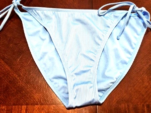 Costume da bagno bikini Wild Fable 12/14 fondo cravatta blu vita bassa gamba alta nuovo con etichette - Foto 1 di 4