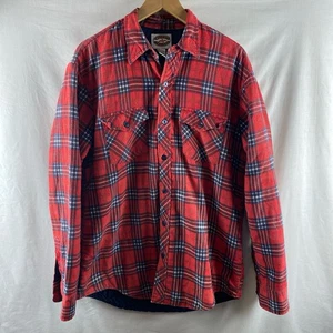 Midwest Traders Mens Shirt L Large Check Lumberjack Flannel Quilted Shacket Red - Picture 1 of 8