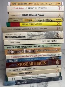 Texas History Culture Lot 17 Books Kinky Friedman J Frank Dobie Wildflowers Big - Imagen 1 de 10