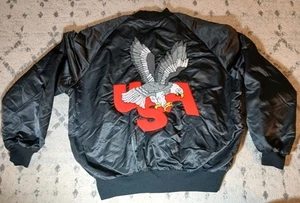 XL 1980er alte Vintage USA Peace Love Hippie bunte Adler USA Jacke Made in USA - Bild 1 von 22