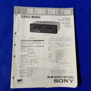 Sony XR-7080 XR-7082 XR-7180 Service Manual Original Paper OEM Repair Guide - US - Bild 1 von 10