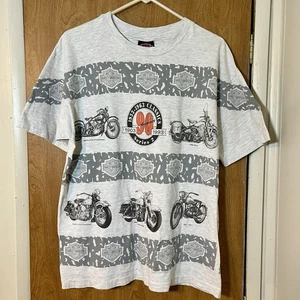 Vintage Harley Davidson T-shirt Mens L All Over Print AOP 1993 York, PA - Picture 1 of 18