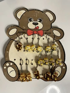 Lote De Colección 15 Mini Osos de Peluche Flocados Béisbol Miniatura y Soporte de Exhibición Años 80 - Imagen 1 de 6