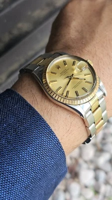 vintage rolex oyster perpetual 15053 men's automatic watch 1981 - Image 1 of 4