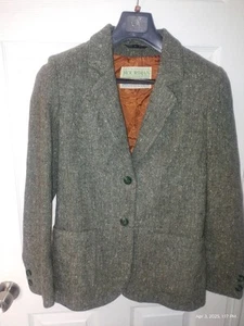 Hourihan of Dublin Blazer Mujer Tweed Completamente Forrado 100% Lana, Verde, Talla 10 - Imagen 1 de 5
