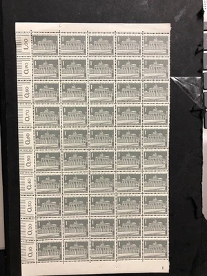 GERMANY BERLIN 1956 Mi140Y FLUORESCENT HALF SHEET MNH OG - Image 1 of 3