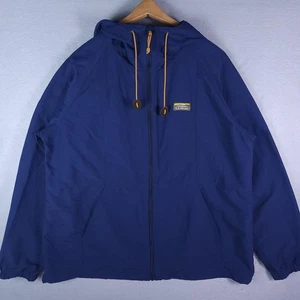 L.L.Bean Jacket Womens XL Blue Hooded Nylon Windbreaker Full Zip Lightweight - Picture 1 of 5