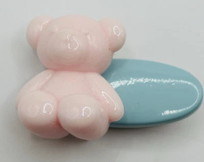 "De colección Pinza de pasador garra de pelo de oso de peluche 3D rosa pastel y azul 2"" caprichoso Y2K" Foto 1 de 4
