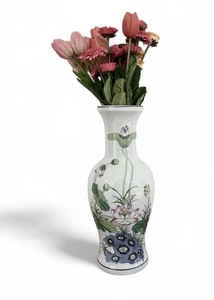Vintage chinesische Porzellan Vase - Lotus & Vogel Famille Rose Chinoiserie Dekor - Bild 1 von 11
