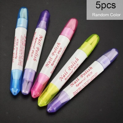 5x Pro Nail Art Polish Corrector Pen & 15 Tips Cleaner Erase Maniküre Entferner - Bild 1 von 4