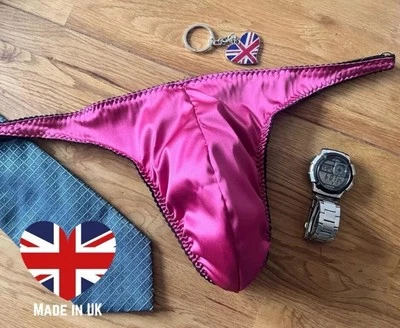 Mens satin thong underwear waist size 30-38" satin thong adjustable sides - Image 1 of 4