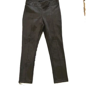 Andrew Marc Pantalone Donna Grande Marrone Elasticizzato Vita Finitura Ecopelle Scamosciata - Foto 1 di 9