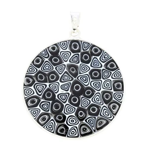 Colgante Millefiori de cristal de Murano GlassOfVenice en marco de plata 1-1/4" - Imagen 1 de 4
