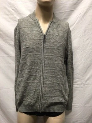 Men's NWT Tasso Elba Full Zip Marled Pockets Gray Sweater Size L - Image 1 of 4