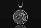 Witcher Necklace Geralt of Rivia Medallion Gold Silver Plating Wolf Necklace 