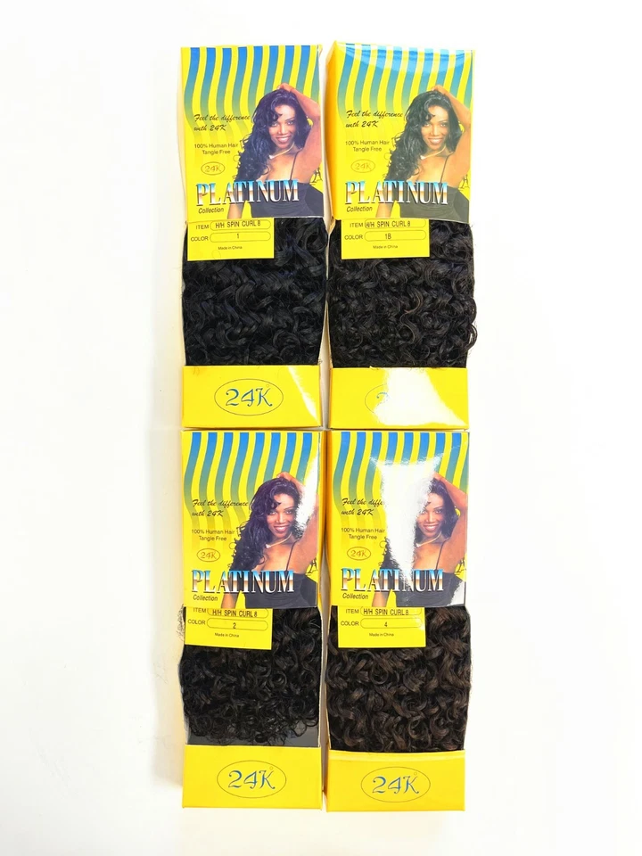 Rizo de onda de agua Jerry giratorio cabello humano colección 24K 8"" Foto 1 de 4