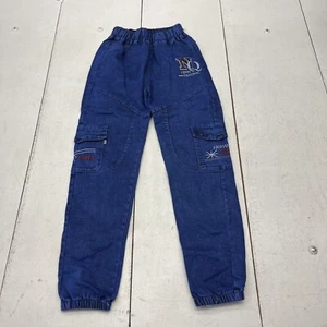 Blue Pull-On Embroidered Cargo Pocket Jeggings Kids Size Large NEW - Picture 1 of 4