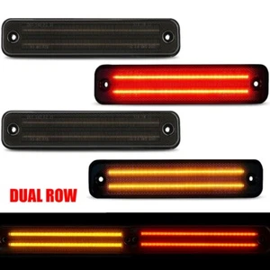 Luces de señalización laterales LED de doble fila para Hummer H2 2003-2009 4 piezas delanteras traseras ámbar rojo - Imagen 1 de 11