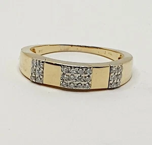18ct Yellow Gold Diamond Band Half Eternity 0.20ct Ring Size P Hallmarked  - Picture 1 of 8