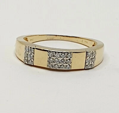 18ct Yellow Gold Diamond Band Half Eternity 0.20ct Ring Size P Hallmarked  - Image 1 of 4