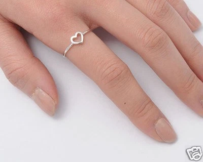 Adorables Anillos Corazón Plata de Ley 925 Adulto y Niño Joyería Tamaño Seleccionable Foto 1 de 3
