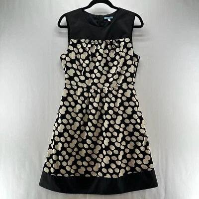 Mini Vestido Leifnotes Mujer Talla 12 Pana Sin Mangas Forrado Lunares Negro Crema Foto 1 de 4