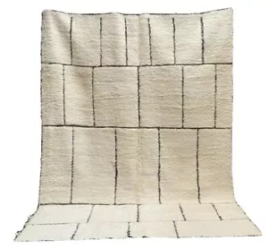 Marokkanischer Beni Ourain Handarbeit Teppich B05 Wolle Berber Stamm 9ft8’’x6ft6’’/Ziegel Wand - Bild 1 von 10