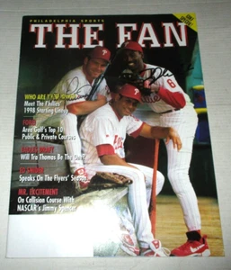 Mike Lieberthal, Doug Glanville Signed Philadelphia Sports The Fan Magazine - Picture 1 of 2