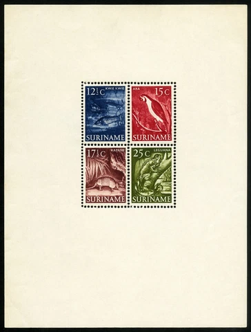 Suriname Stamps # 203a MLH Scarce Souvenir Sheet Scott Value $90.00 Cover