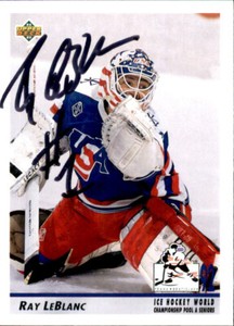 Ray Leblanc Signed Autographed 92/93 Upper Deck card Chicago Blackhawks Team Usa
