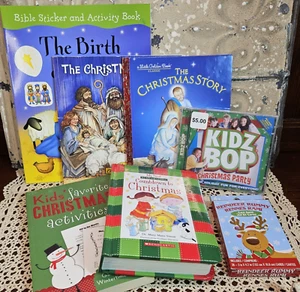 Bundle Lot of Christmas Reading Books Activity Books Card Game Music CD Children - Picture 1 of 12